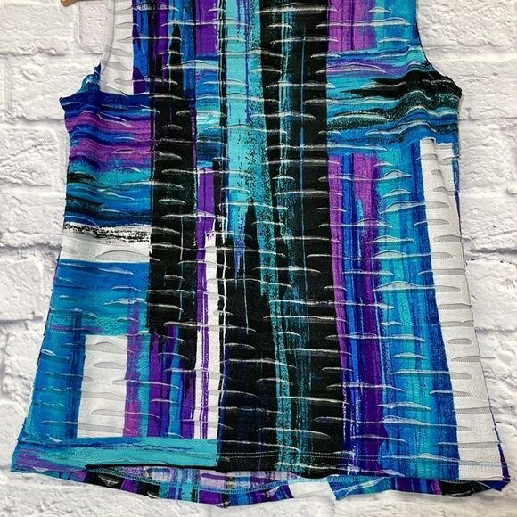 Allison Daley Abstract Multi-Color Print Sleeveless Top Size Small - Picture 8 of 10